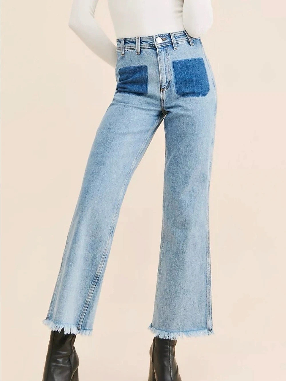 Anthropologie seventy + mochi Patched Pocket Mabel Jeans size 28